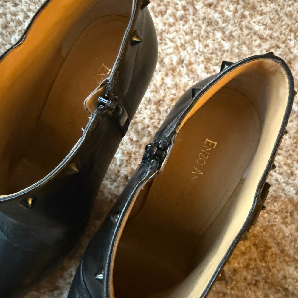 Enzo Angiolini Black Leather Studded Ankle Boots Booties in new condition 7 - Picture 3 of 6